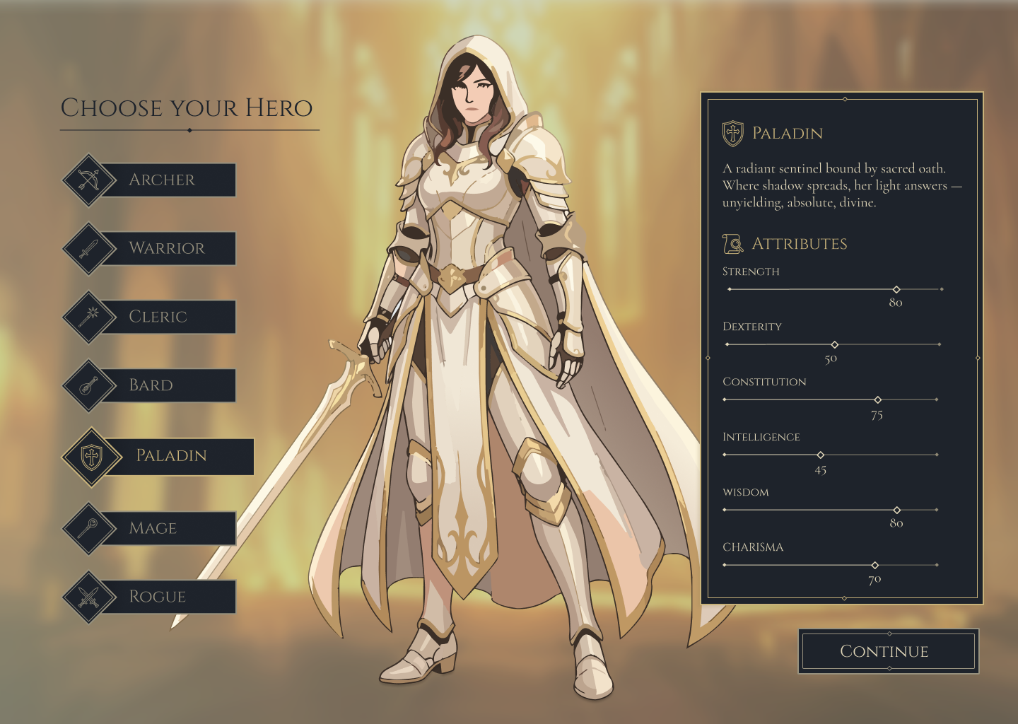 Aetheria supporting class detail screen