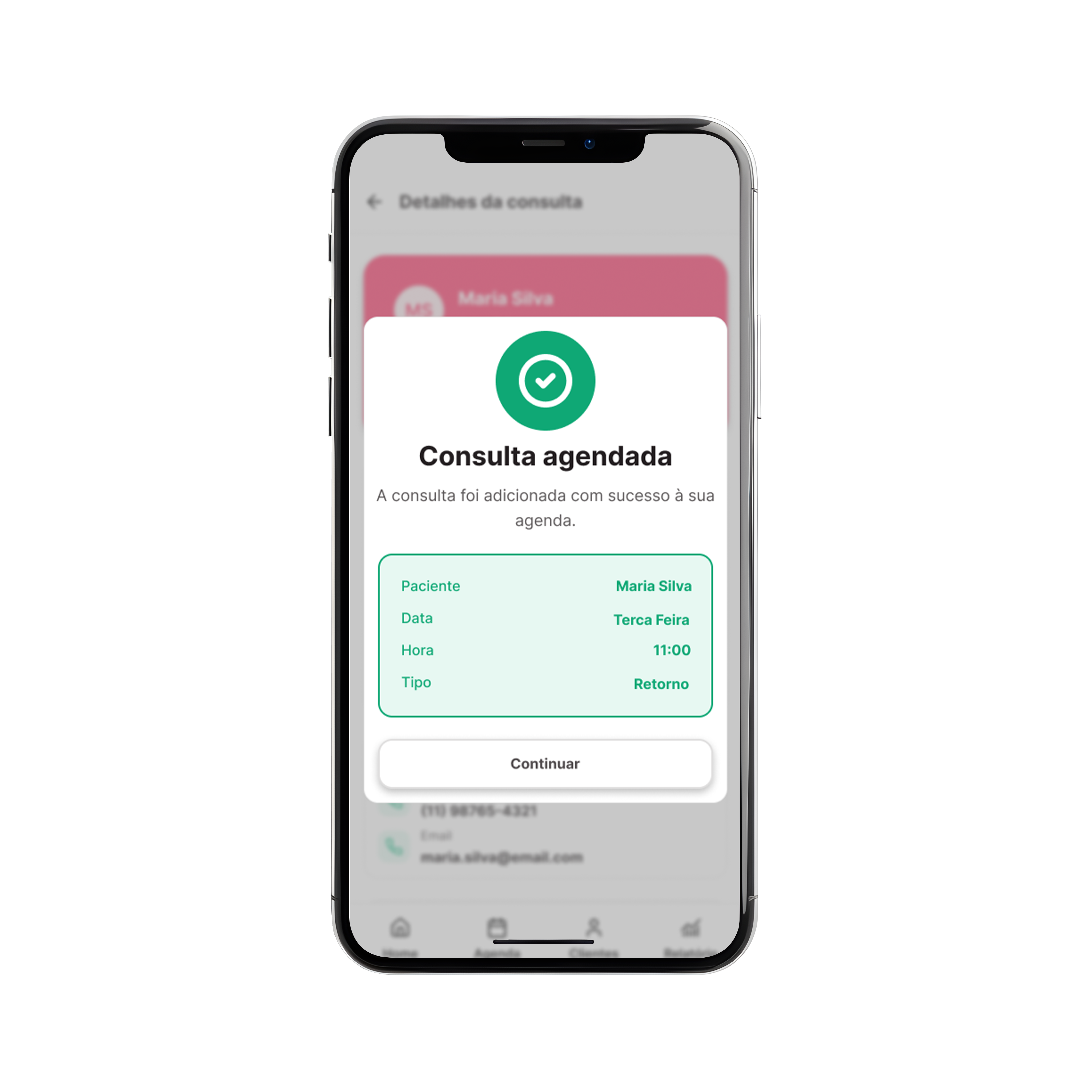 Cora — Modal mockup
