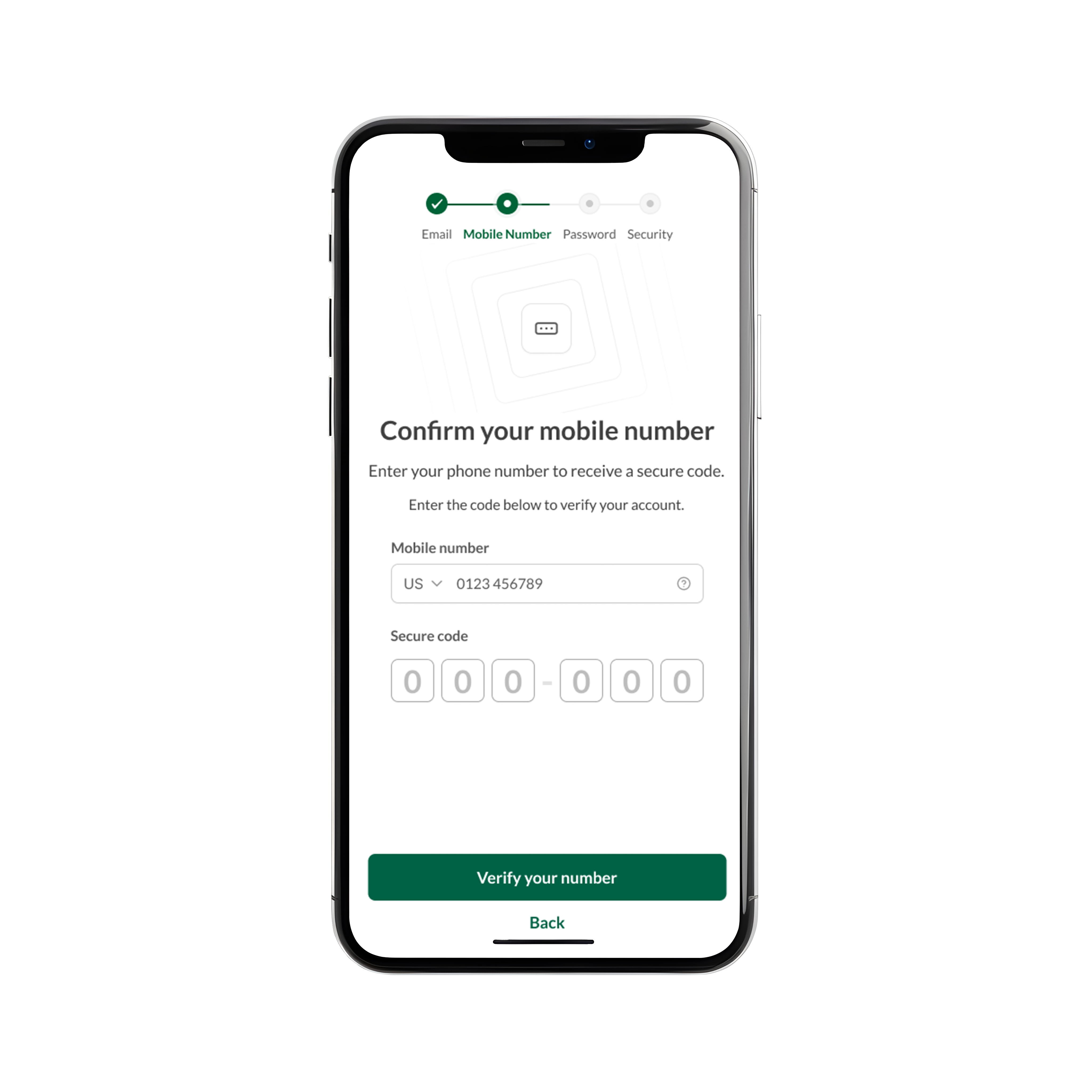 Multi-step verification flow to ensure secure account setup