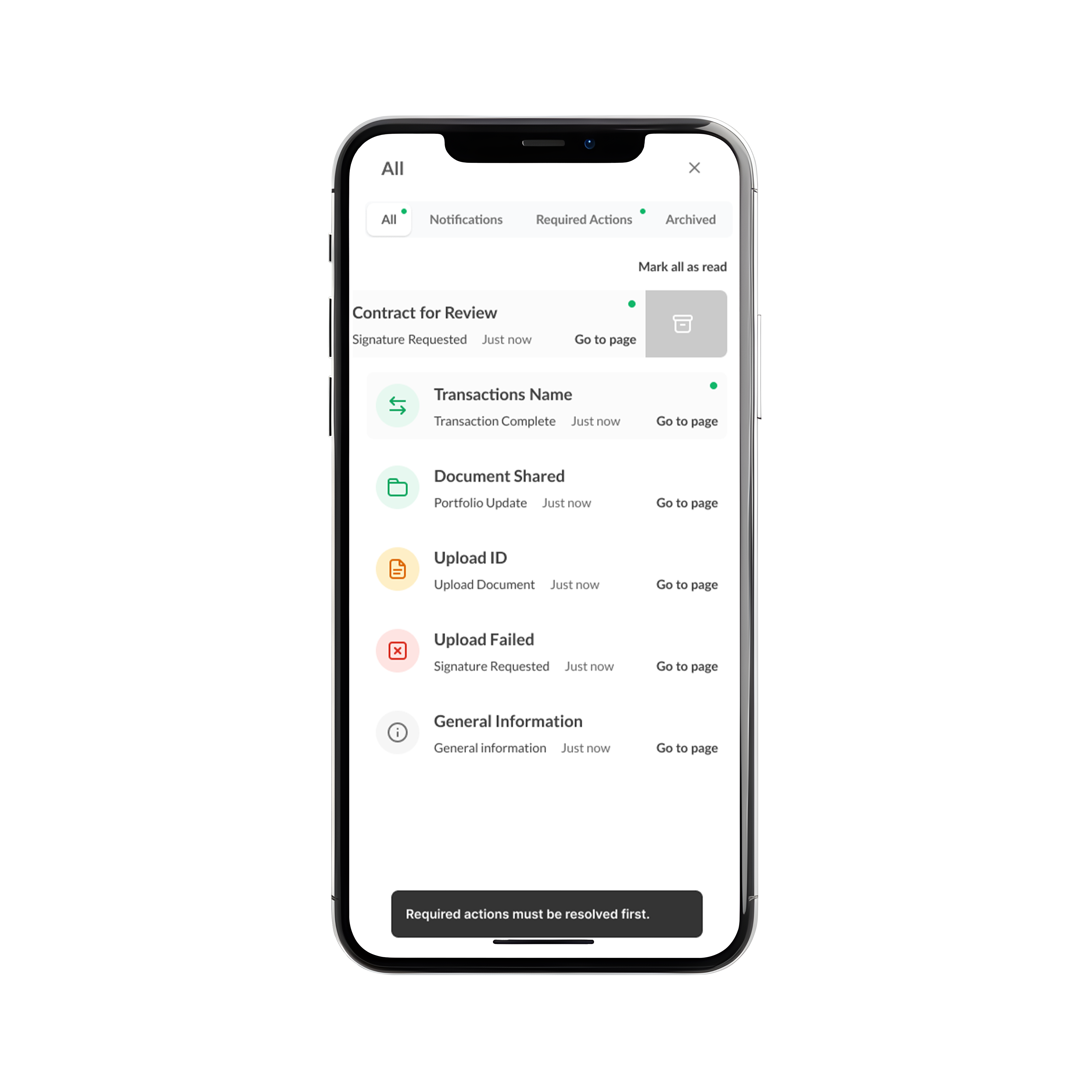 Centralised notifications keeping users informed and in control